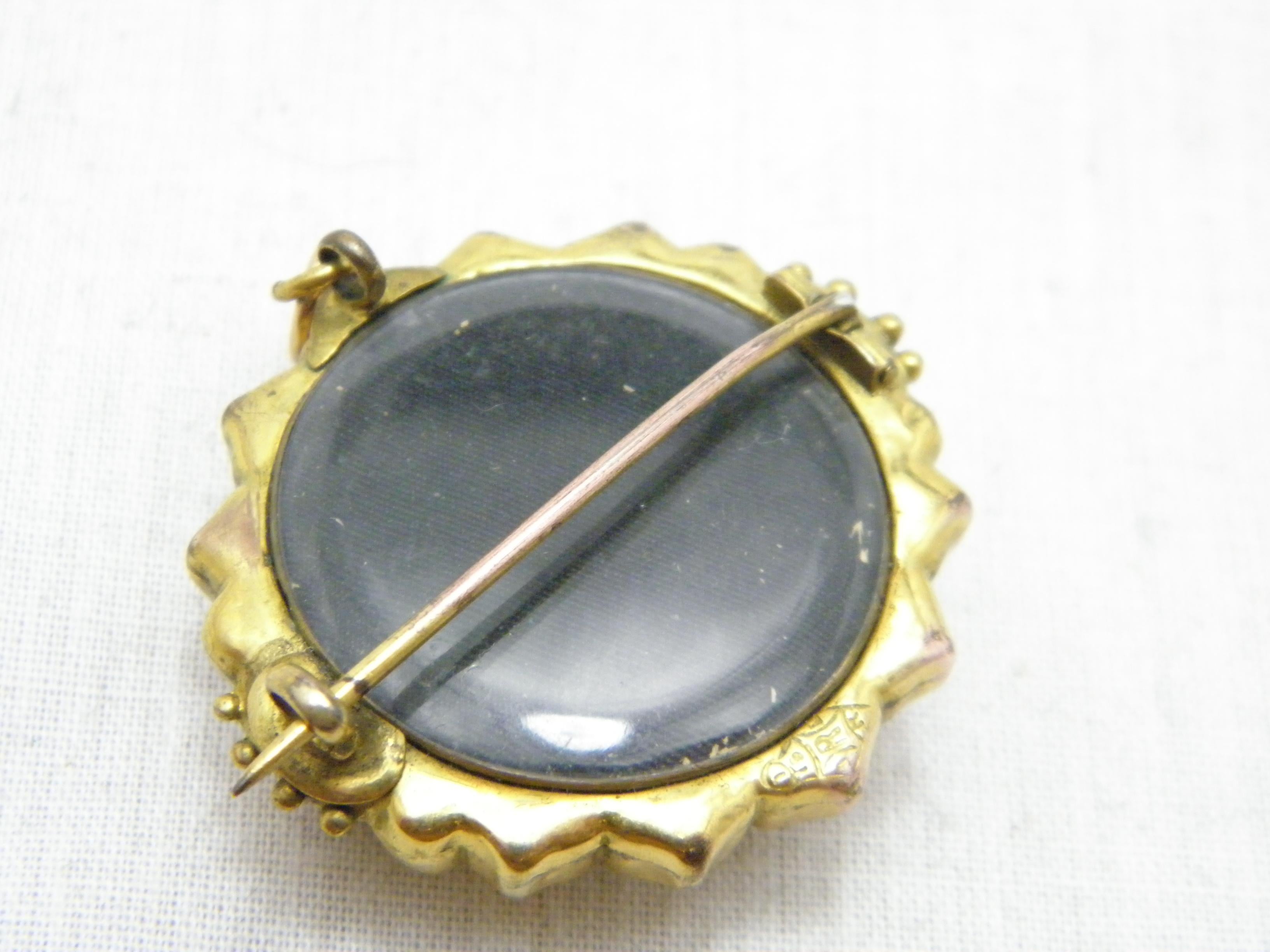 Antique 15ct Gold Locket Photo Target Brooch Pin c1810 Heavy 10g 625 Purity For Sale 2