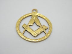 Antique 15ct Gold Masonic Compasses Pendant Fob c1876 Rose 625 Purity Freemason