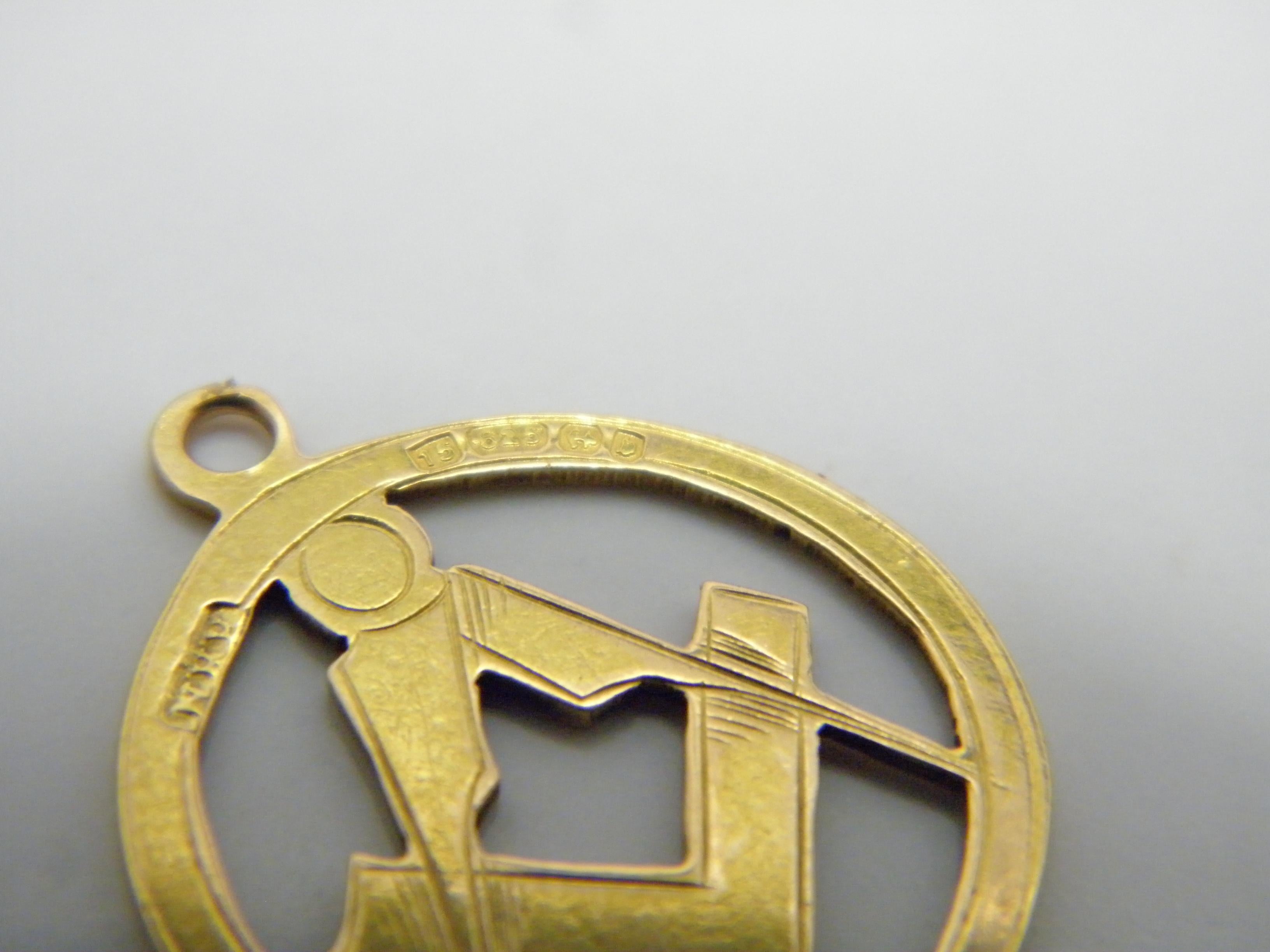 Antique 15ct Gold Masonic Compasses Pendant Fob c1876 Rose 625 Purity Freemason For Sale 2