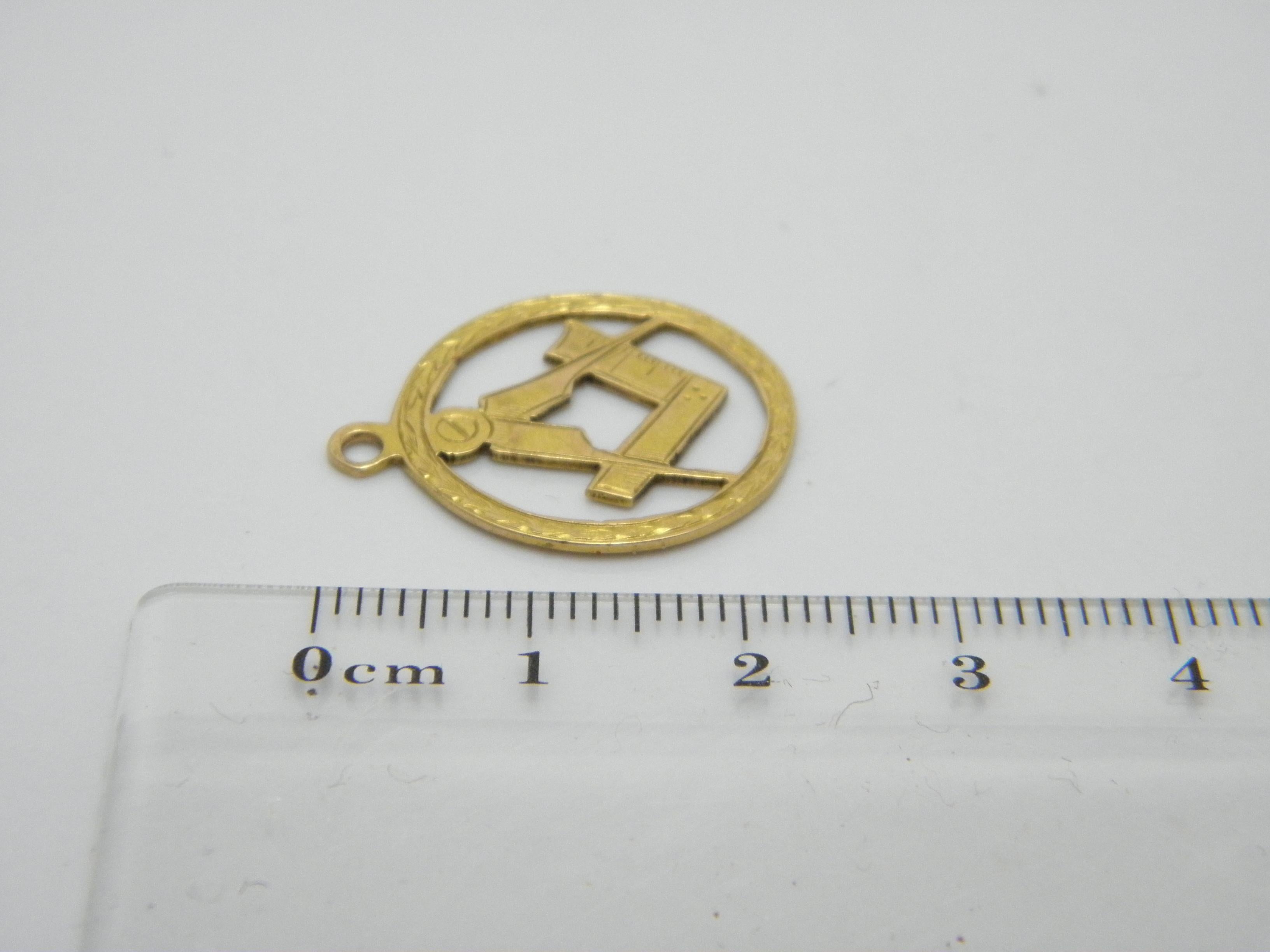 Antique 15ct Gold Masonic Compasses Pendant Fob c1876 Rose 625 Purity Freemason For Sale 3