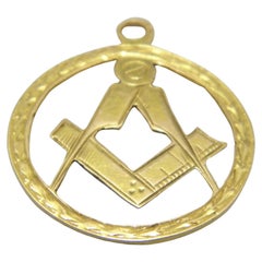 Antique 15ct Gold Masonic Compasses Pendant Fob c1876 Rose 625 Purity Freemason