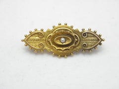 Antique 15ct Gold Pearl Locket Photo Mourning Brooch Pin c1890 Heavy 625 Purity