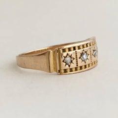 Bague Chip d'antiquités en or 15 carats avec étoile de type gitan et détails étrusques