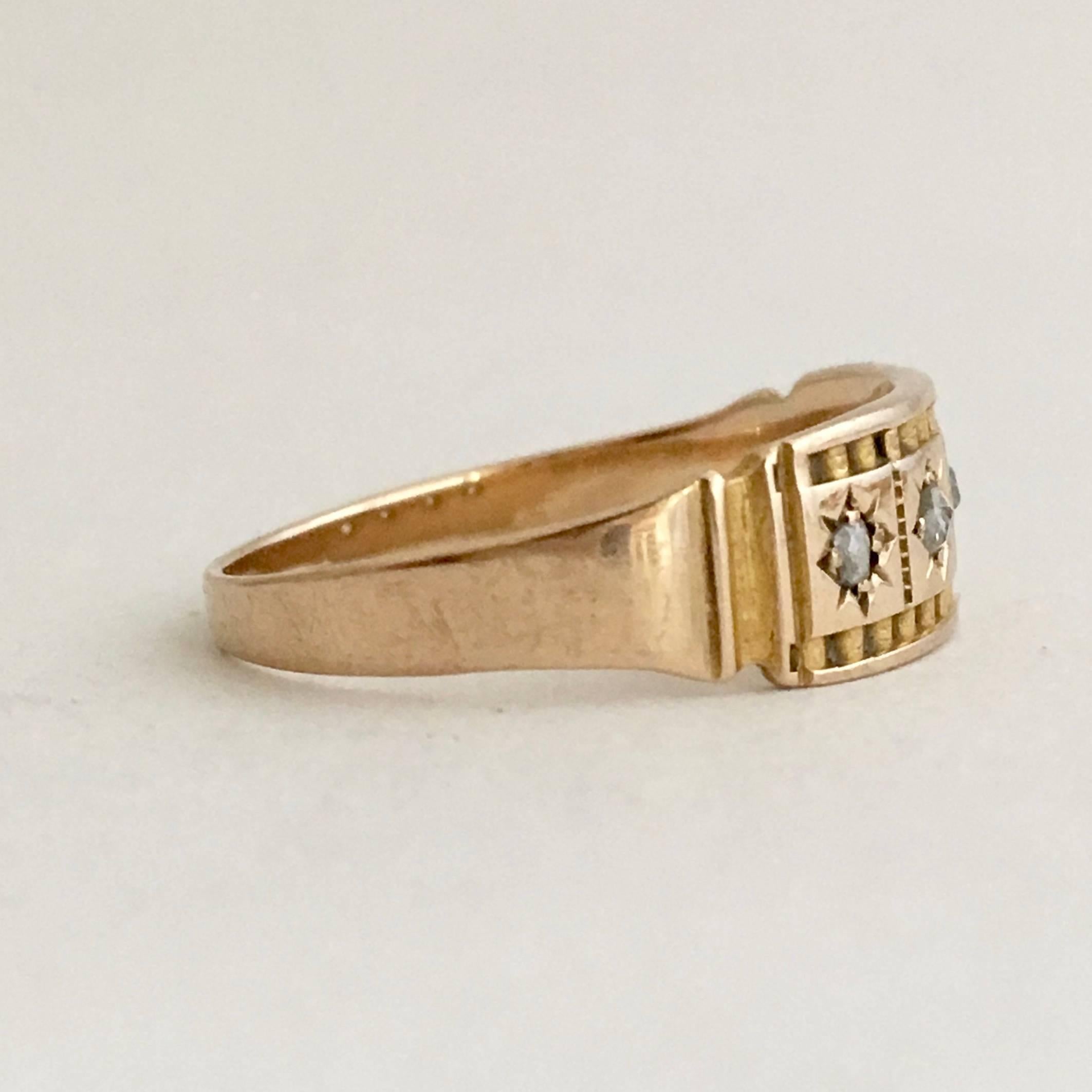 vintage diamond chip ring