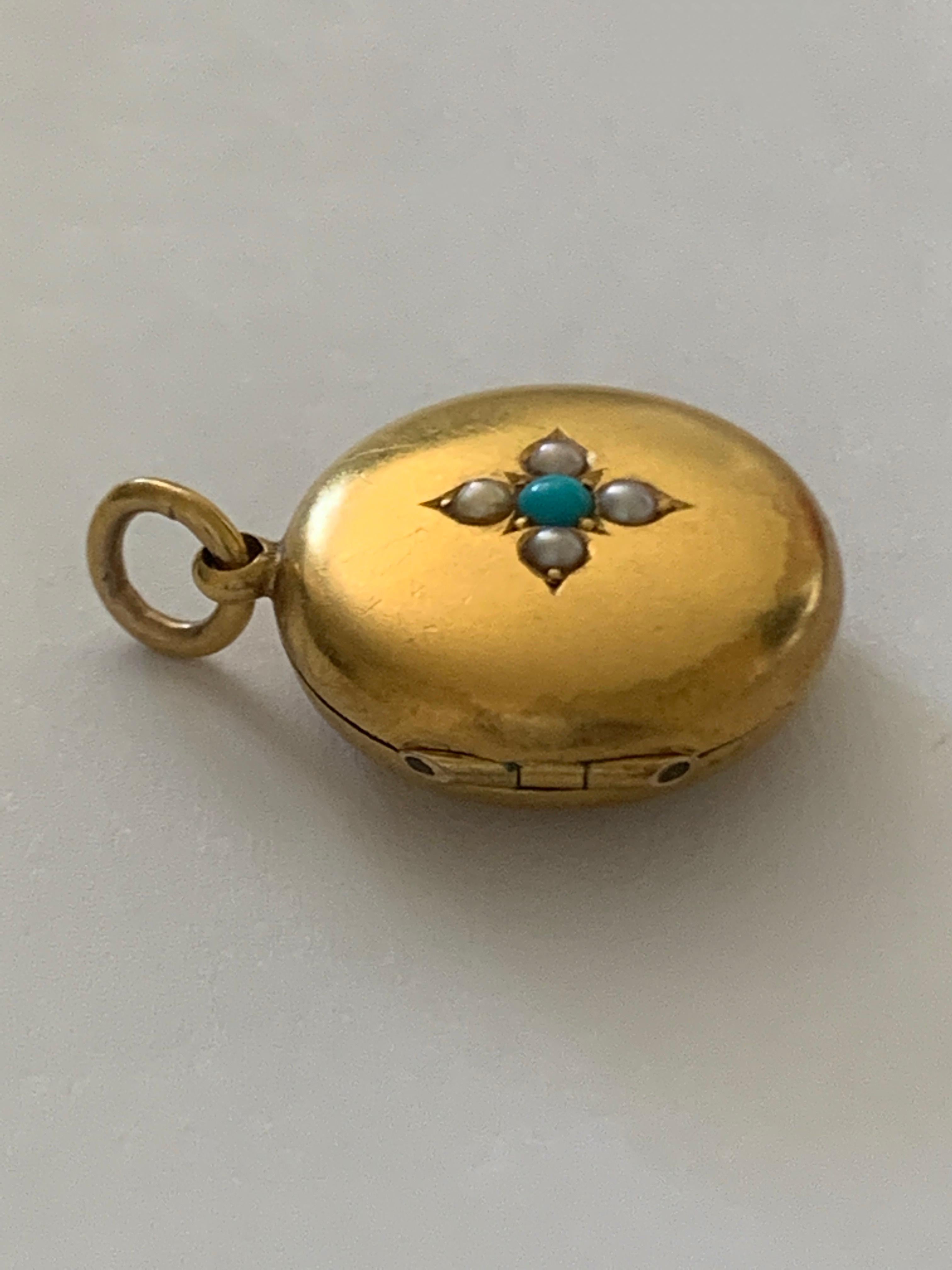 Medaglione rotondo in oro antico 15ct in vendita 2