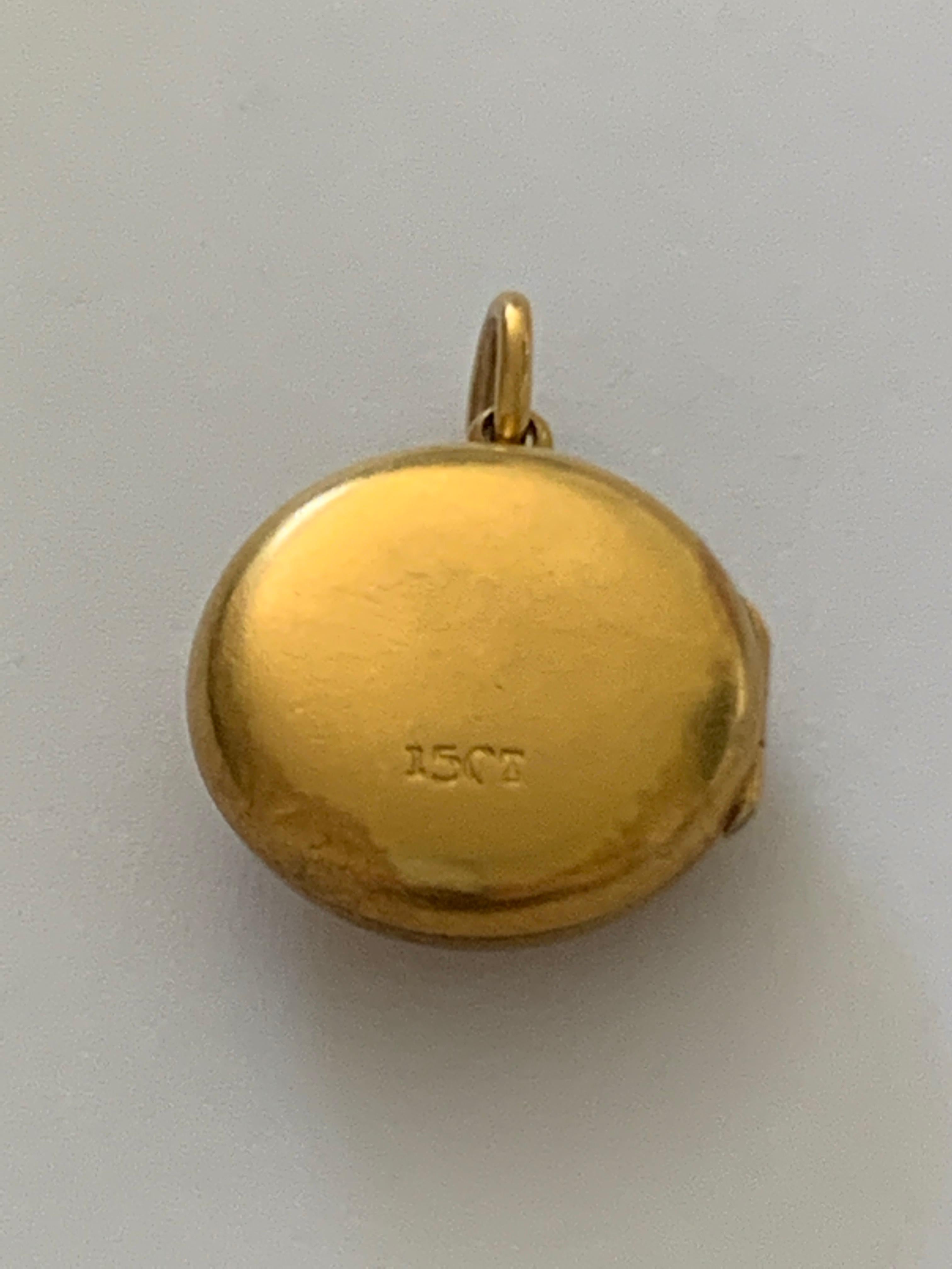 Medaglione rotondo in oro antico 15ct in vendita 3