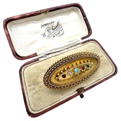 Antique 15ct Gold, Victorian ADORE acrostic Brooch, Hallmarked Birmingham 1896
