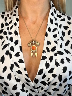 Antique 15ct Gold Victorian Coral & Pearl Brooch/Pendant