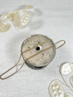 Antique 15ct Gold Victorian Fine Curb Link 19 1/4 Inch Chain, Bolt Ring Clasp