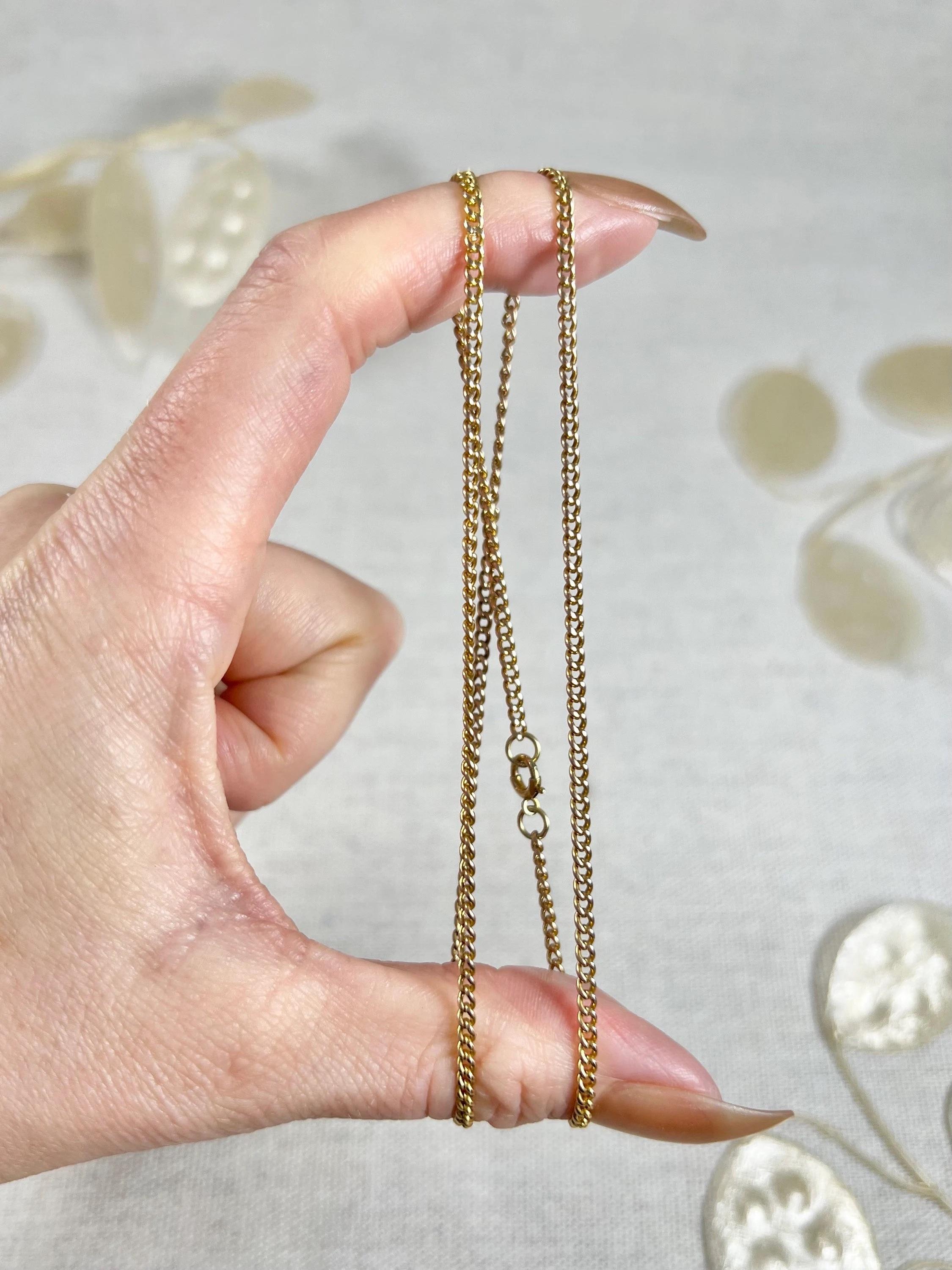 Antike 15ct Gold viktorianischen feinen Kandare Link 19 1/4 Zoll Kette, Bolzen Ring Clasp für Damen oder Herren im Angebot