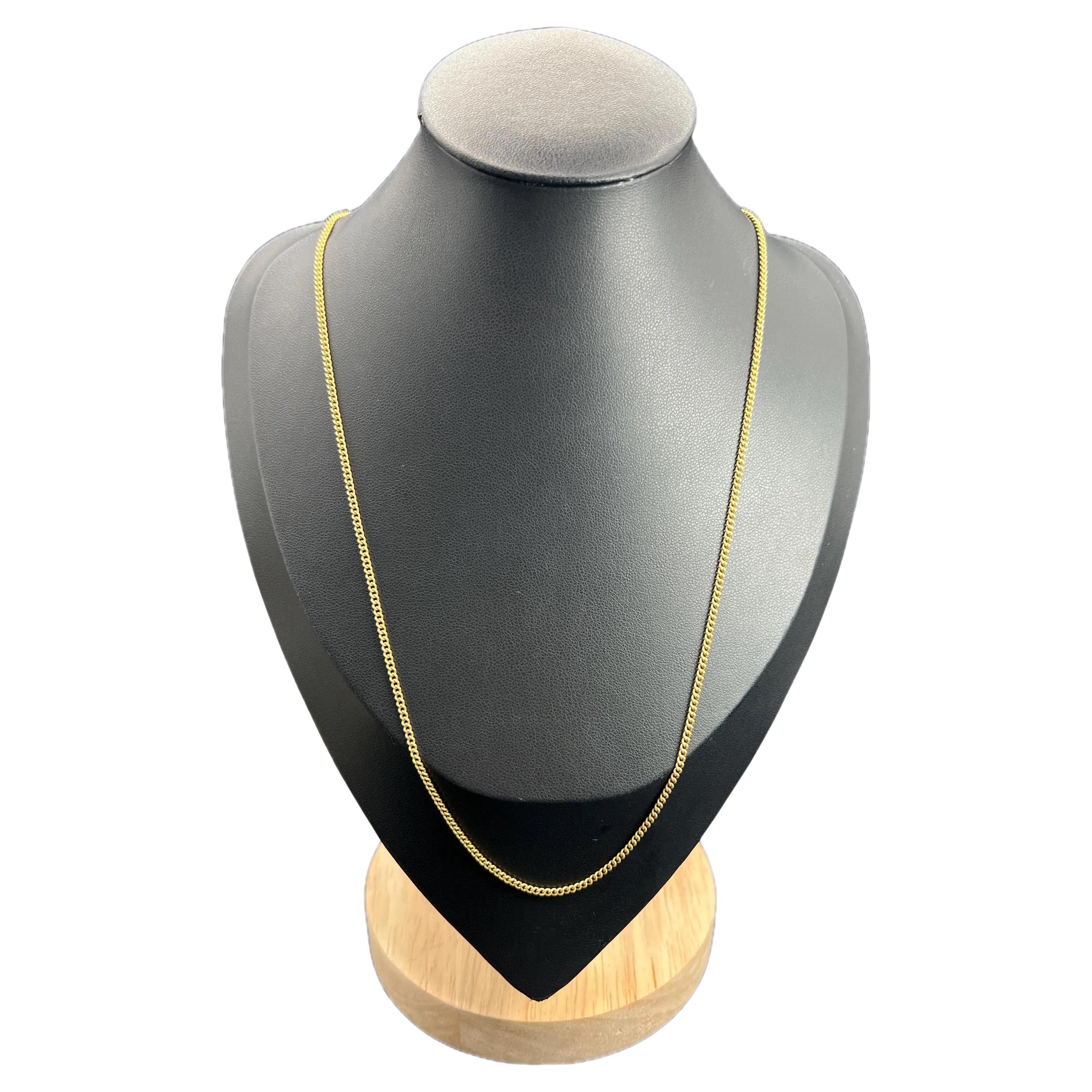 Catena antica in oro 15 ct vittoriano a maglie fini A Link 19 1/4 di pollice, chiusura ad anello con bullone