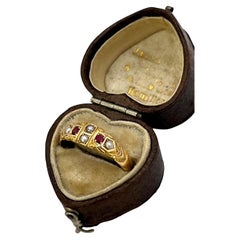 Antique 15ct Gold Victorian Ruby & Pearl Ring, Hallmarked Chester 1894