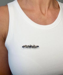 Antique 15ct Gold, Victorian Sapphire, Diamond & Seed Pearl Floral Brooch