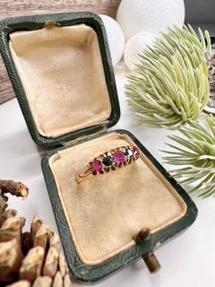 Antique 15ct Gold Victorian Sapphire & Ruby Ring