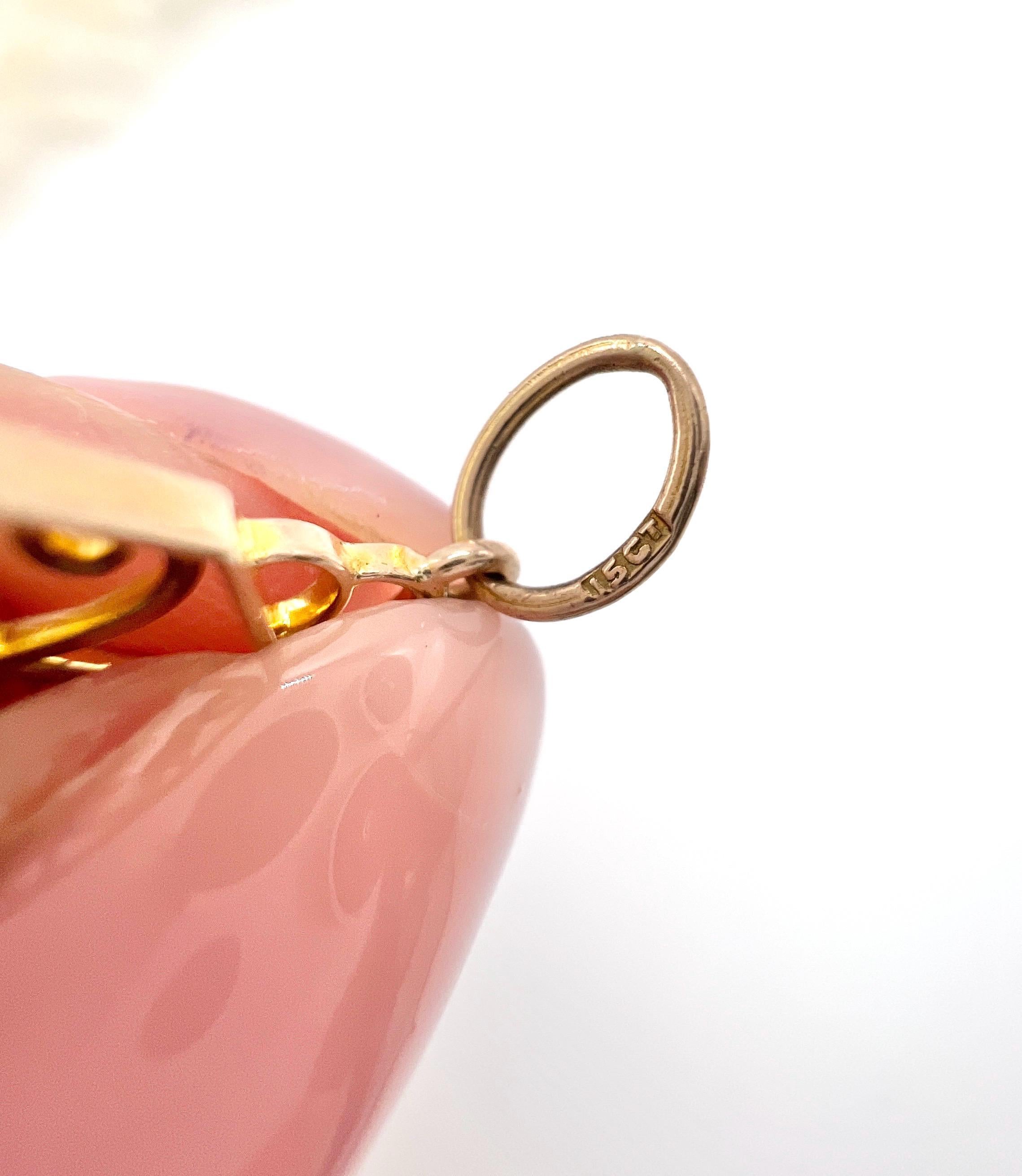 Antiker Anhänger aus 15 Karat Roségold, achteckigem Edwardianischem Amethyst und Saatperlen-Anhänger im Angebot 2