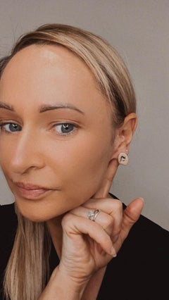 Antique 15ct Rose Gold & Enamel, Victorian Cherub Stud Earrings