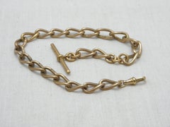 Chaîne de montre Albert ancienne en or rose 15 carats, pureté 625, 32 grammes, rare