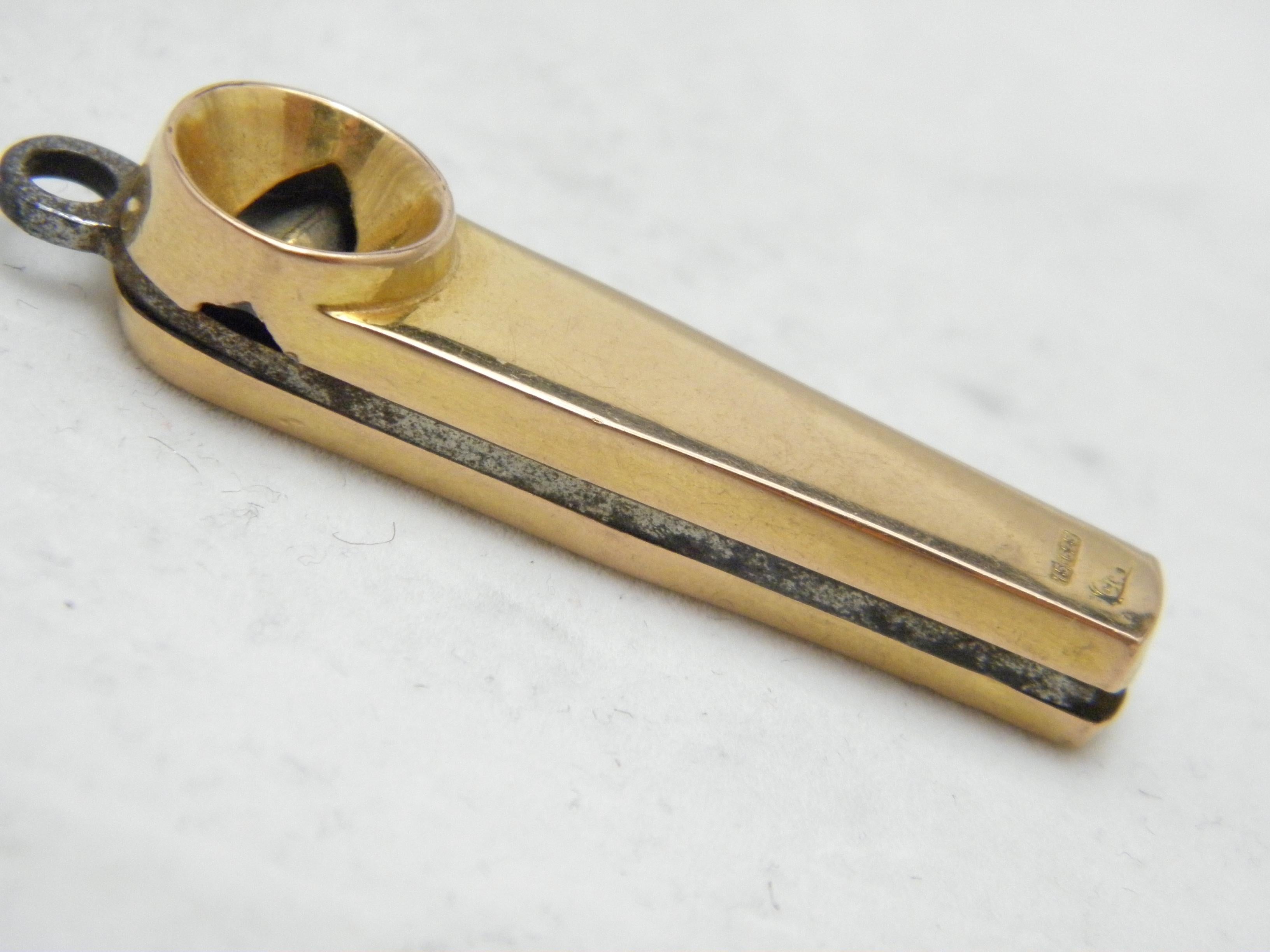 Antique 15ct Rose Gold Heavy Cigar Cutter 625 Purity 17.4g c1891 Chester Fob For Sale 4
