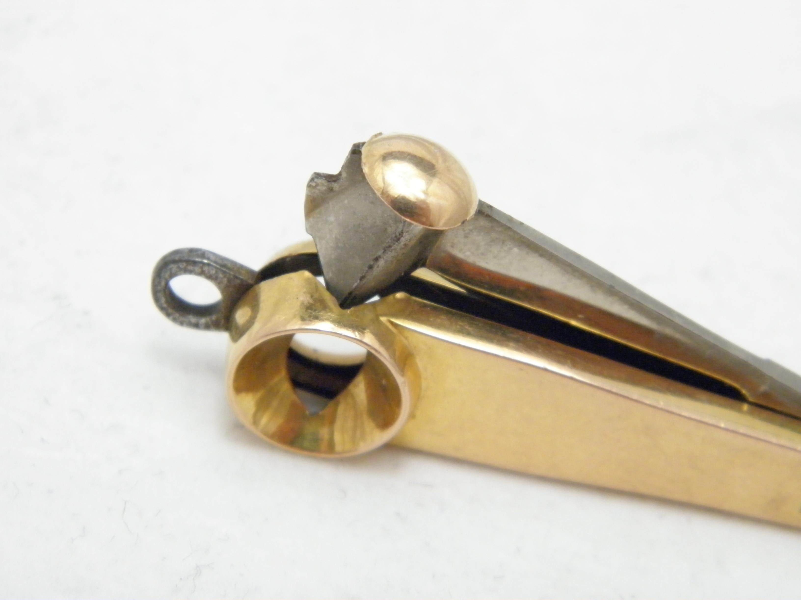 Women's or Men's Antique 15ct Rose Gold Heavy Cigar Cutter 625 Purity 17.4g c1891 Chester Fob For Sale