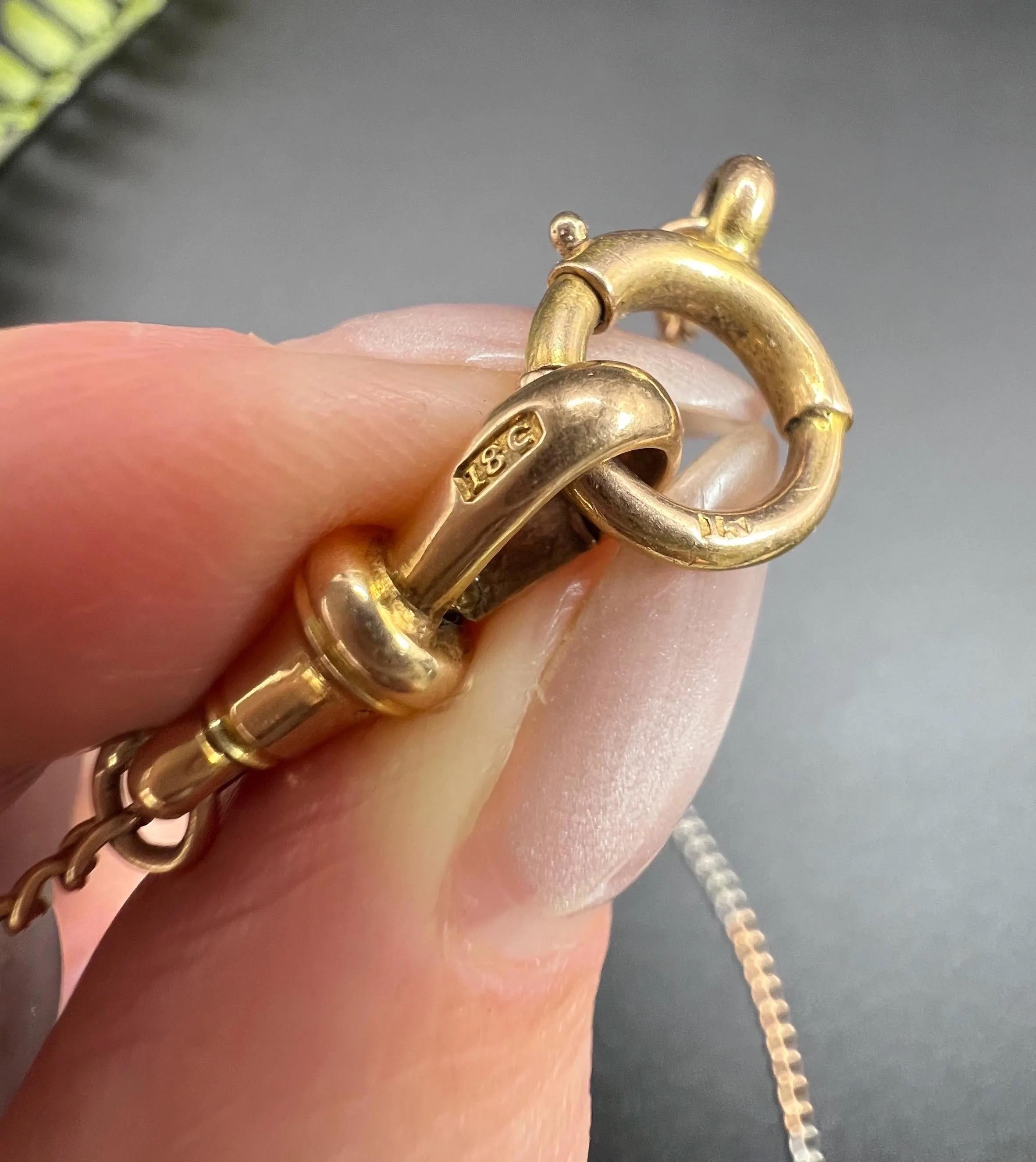 Cadena antigua de oro rosa y platino de 15 1/4 pulgadas, Edwardian Curb Link, Albert Chain en venta 1