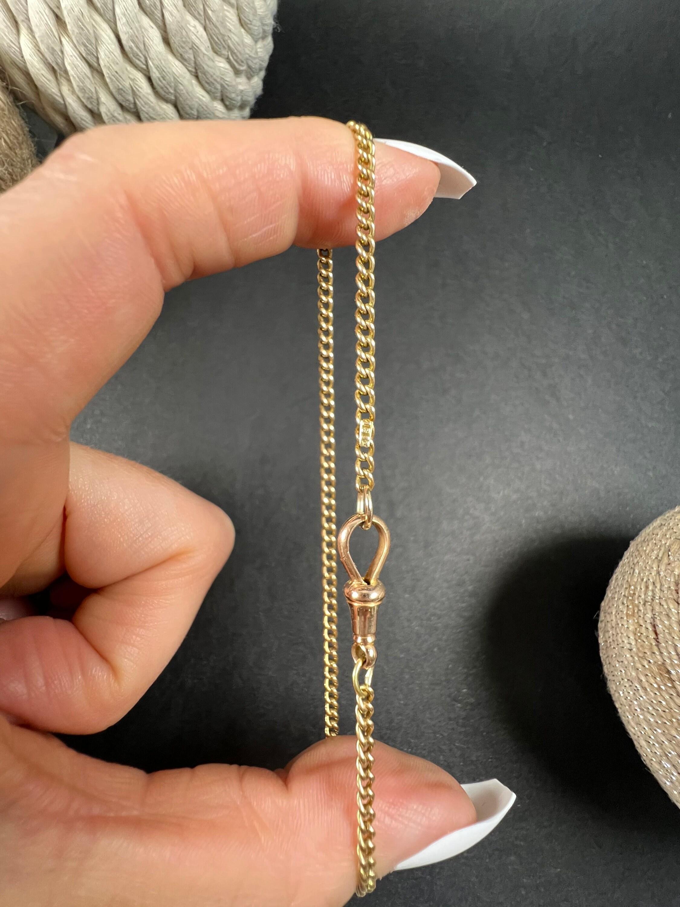 Antique 15ct Rose Gold Stamped, Edwardian Curb Link Bracelet with Swivel Clasp 7