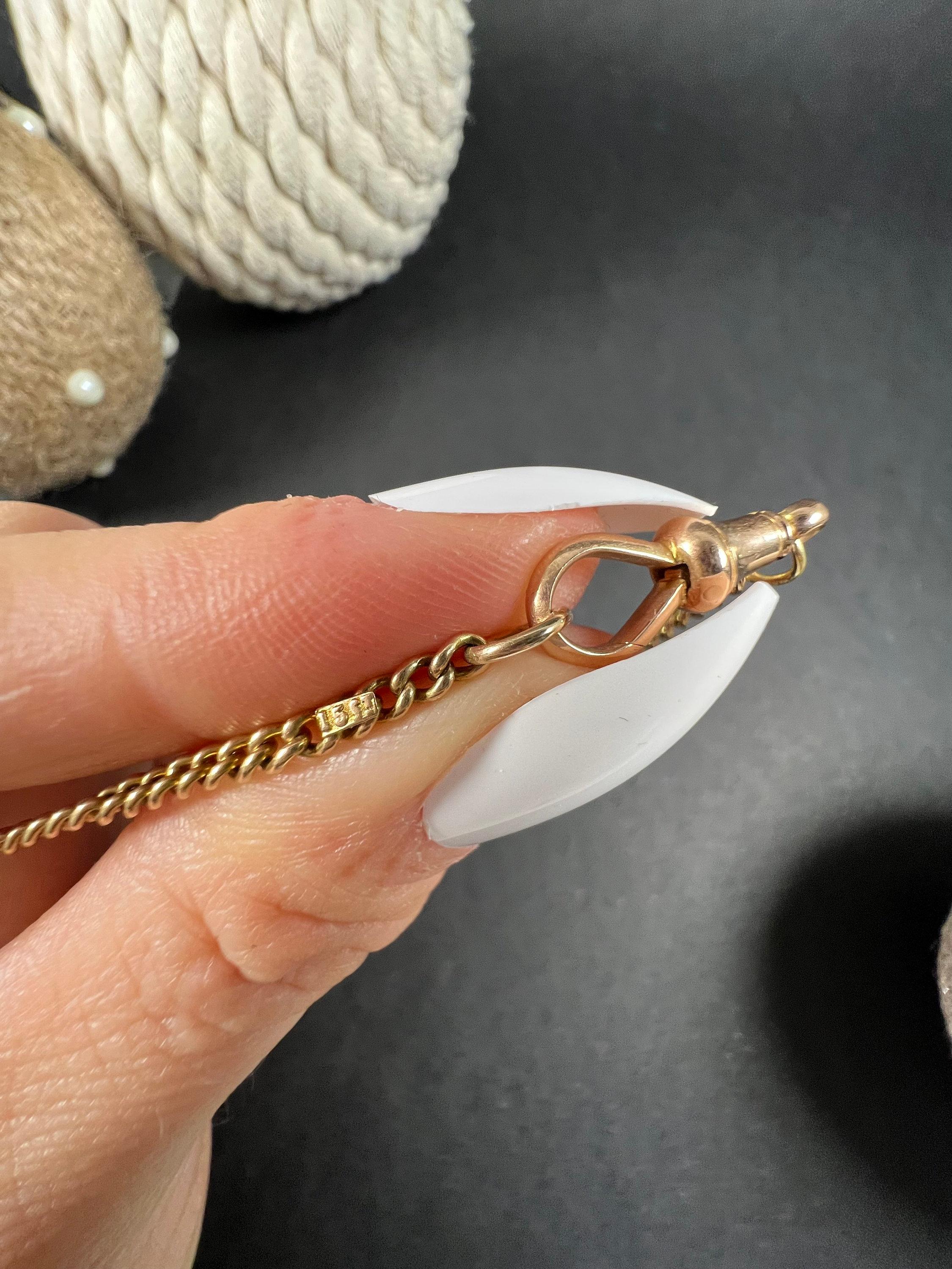 Women's or Men's Antique 15ct Rose Gold Stamped, Edwardian Curb Link Bracelet with Swivel Clasp