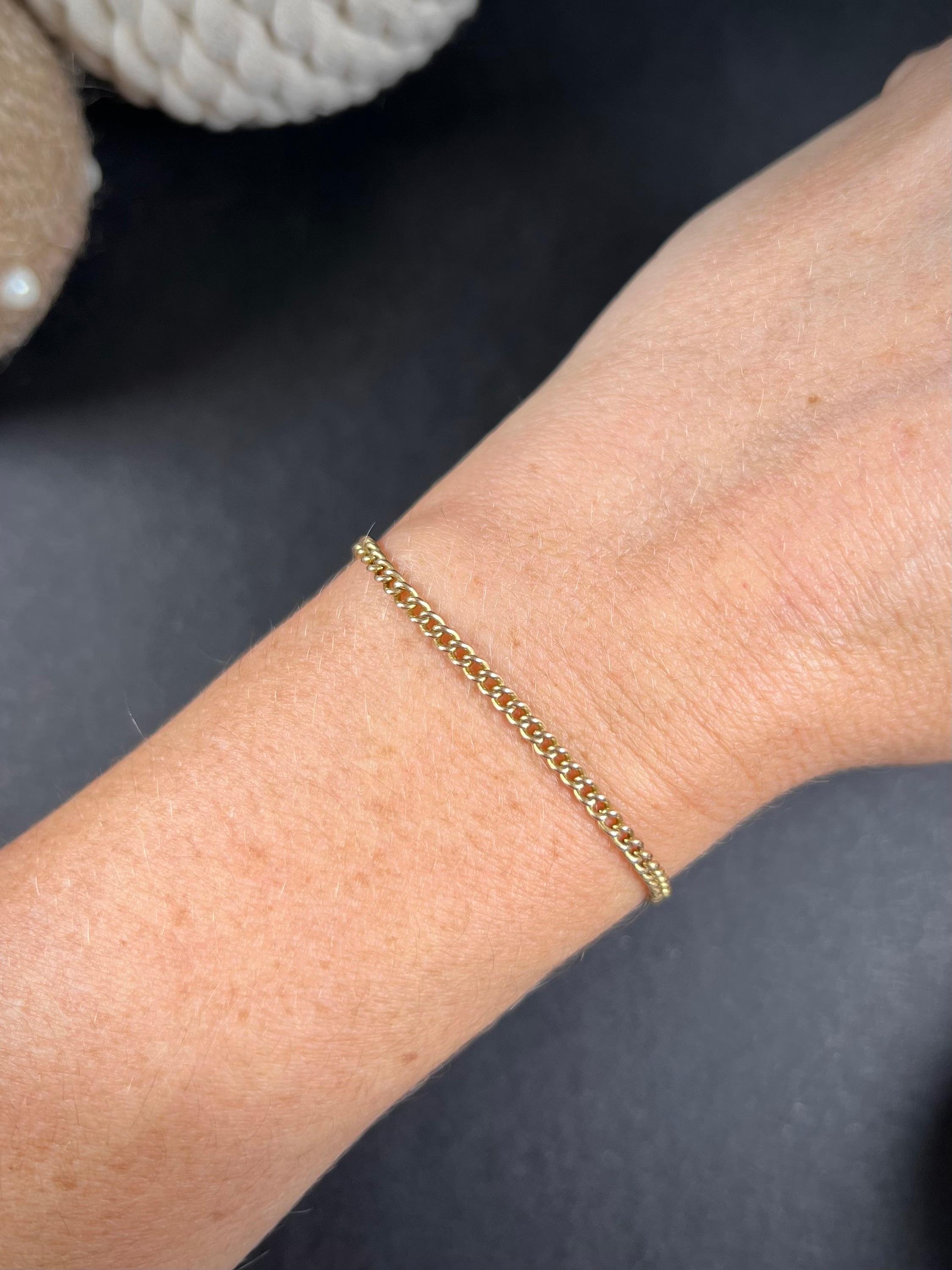 Antique 15ct Rose Gold Stamped, Edwardian Curb Link Bracelet with Swivel Clasp 4