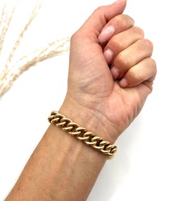 Antique 15ct Rose Gold, Victorian Curb Link Bracelet with Heart Padlock Clasp