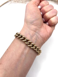 Antike 15ct Rose Gold, Victorian Curb Link Armband mit Herz Vorhängeschloss-Verschluss