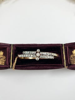 Antique 15ct Rose Gold, Victorian Two Row Diamond Bangle
