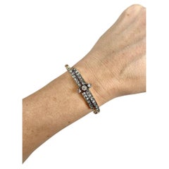 Antique 15ct Rose Gold, Victorian Two Row Diamond Bangle
