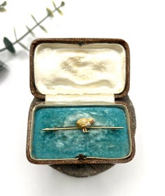 Antique 15ct Three Colour Gold, Edwardian Baby Chick Bar Brooch