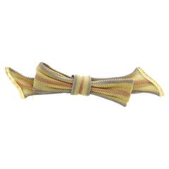 Antique 15ct Tri-Coloured Gold Bow Brooch
