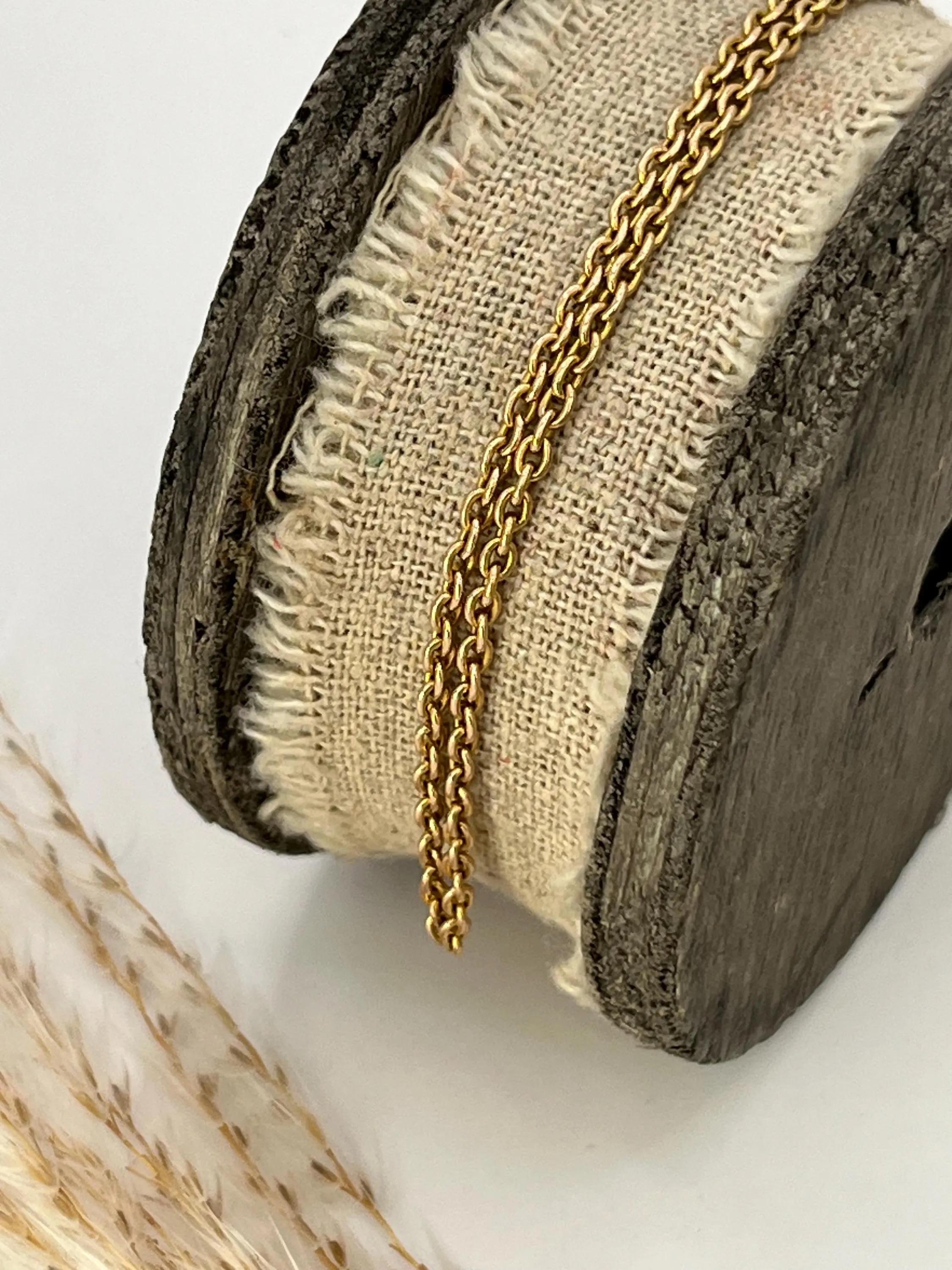 Antica catena a maglie Belcher in oro giallo 15ct da 16 pollici, Circa 1900 in vendita 5