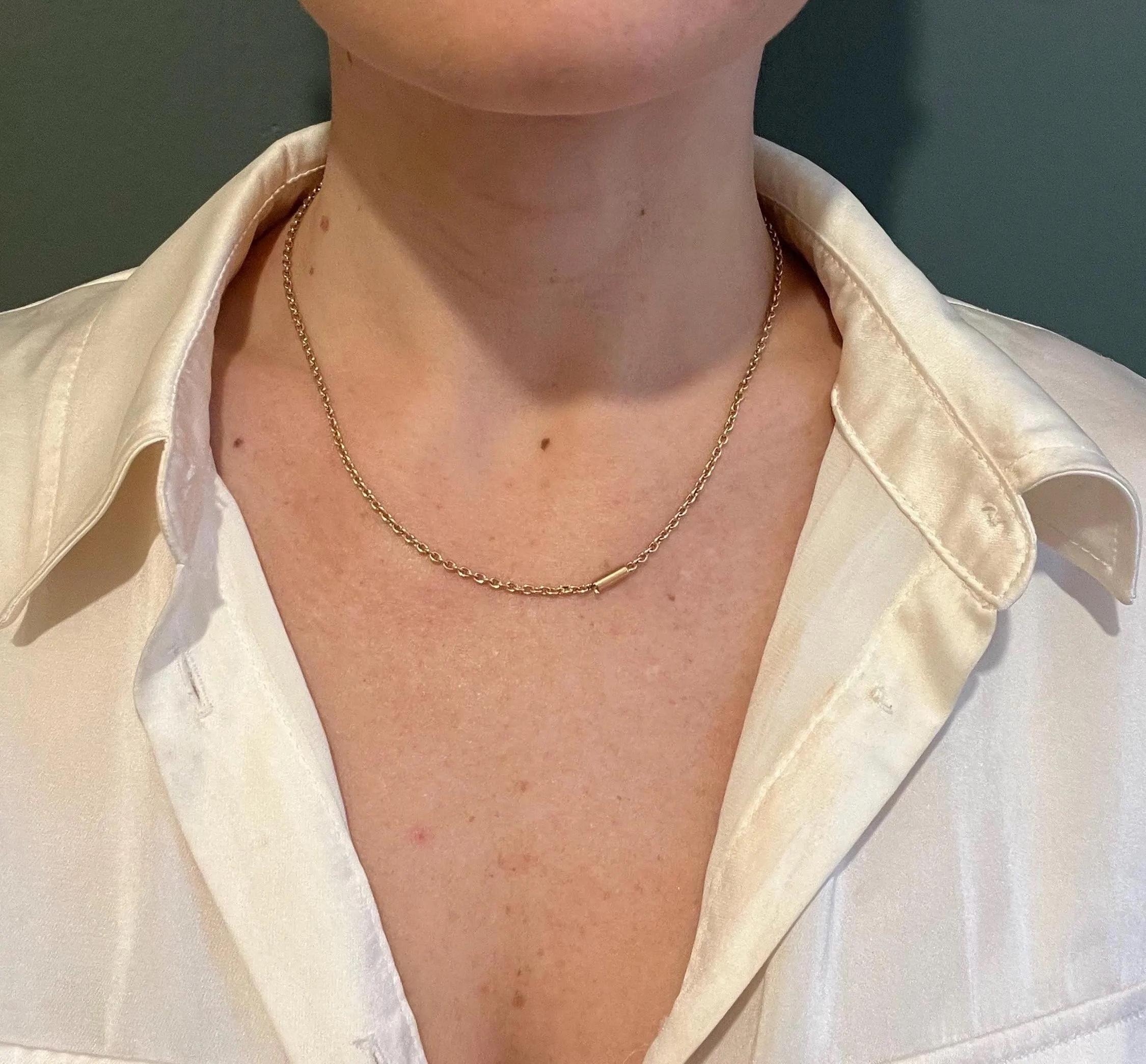 Antica catena a maglie Belcher in oro giallo 15ct da 16 pollici, Circa 1900 in vendita 6