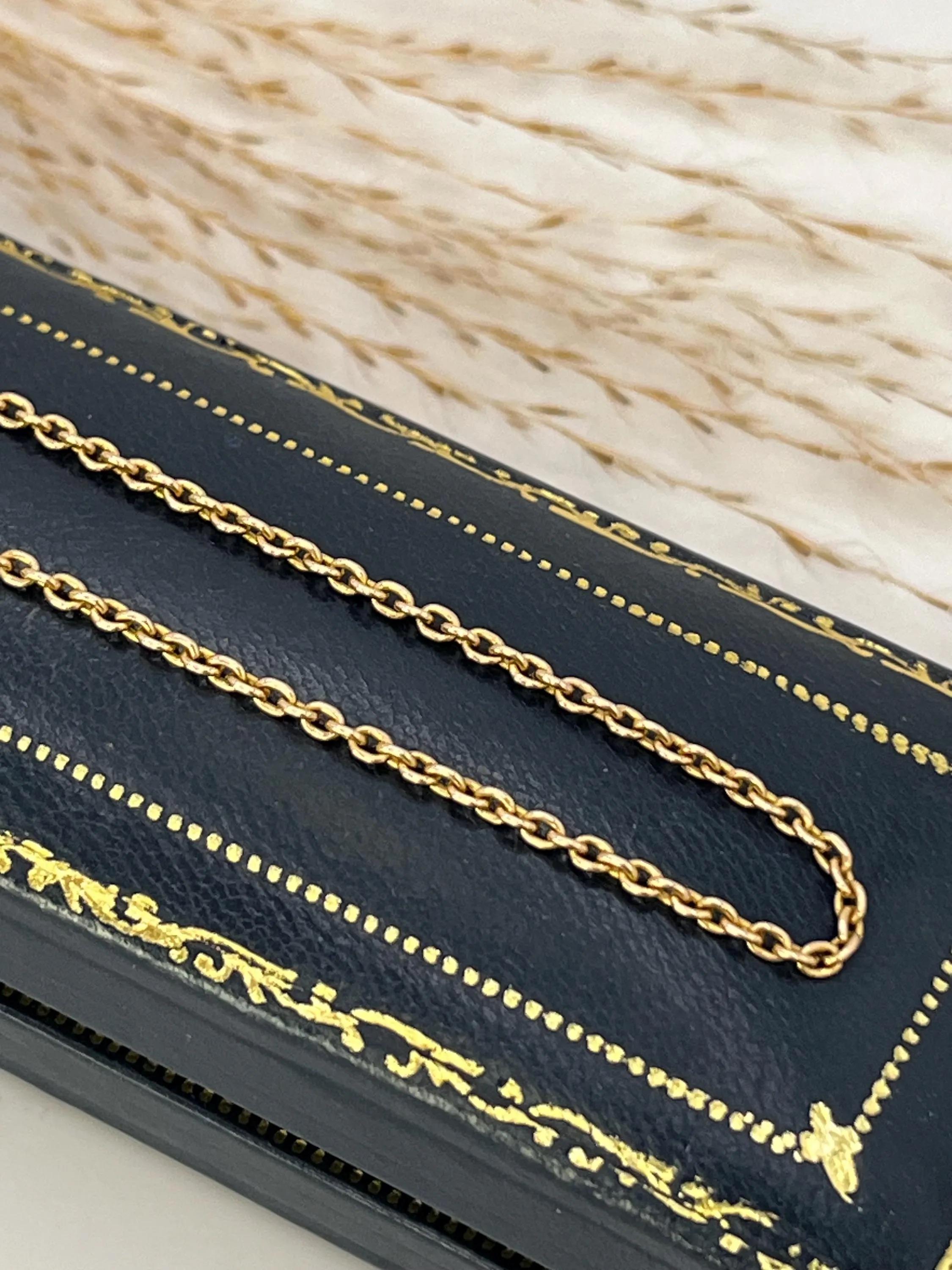 Vittoriano Antica catena a maglie Belcher in oro giallo 15ct da 16 pollici, Circa 1900 in vendita