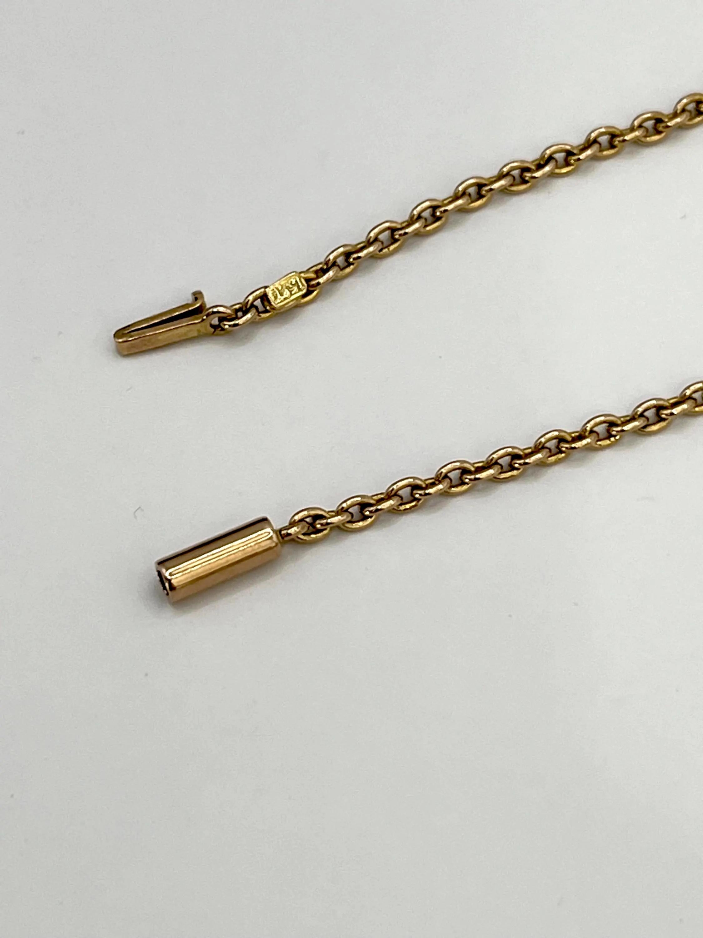 Antica catena a maglie Belcher in oro giallo 15ct da 16 pollici, Circa 1900 In condizioni buone in vendita a Brighton, GB