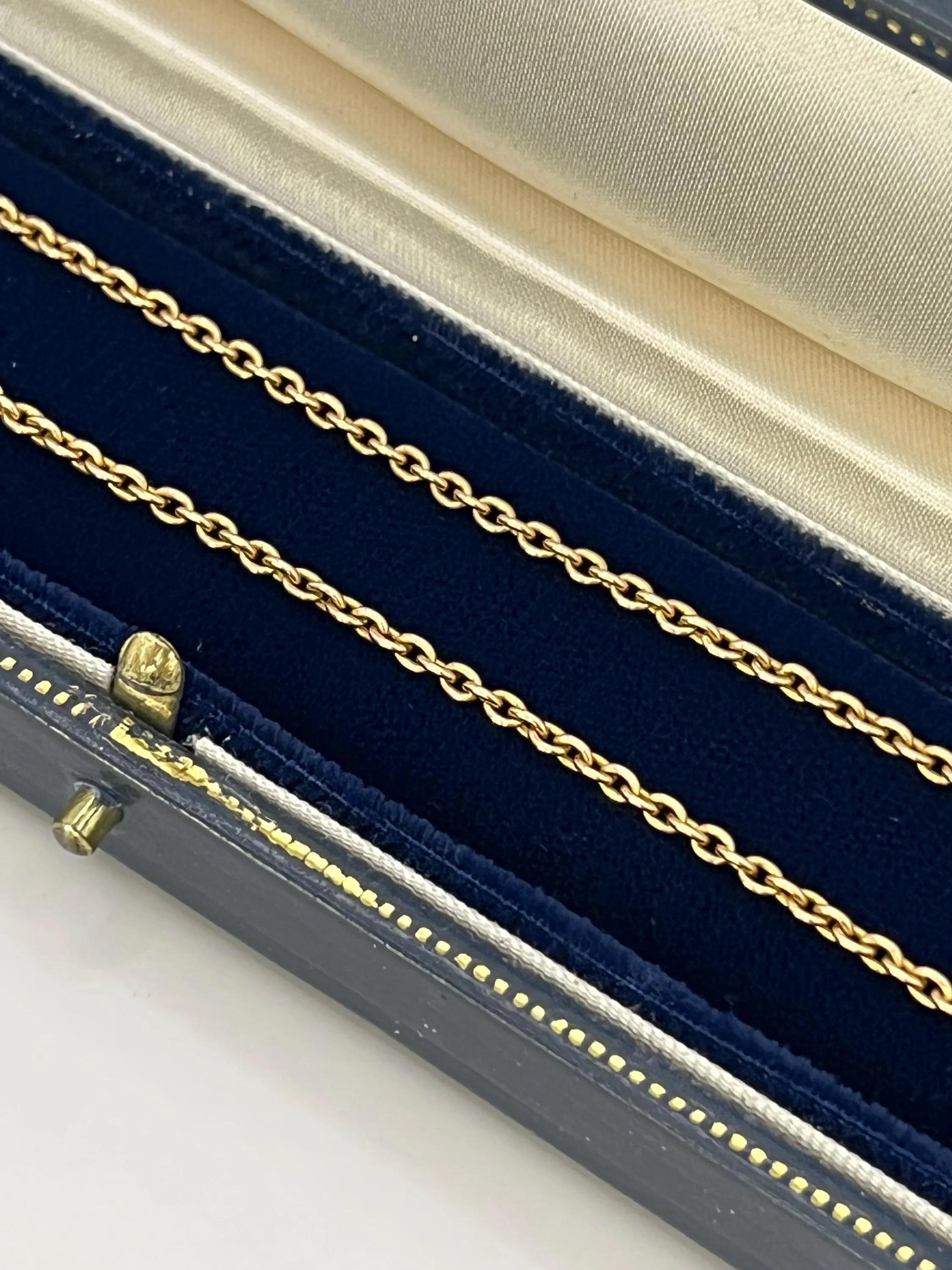 Antica catena a maglie Belcher in oro giallo 15ct da 16 pollici, Circa 1900 in vendita 2