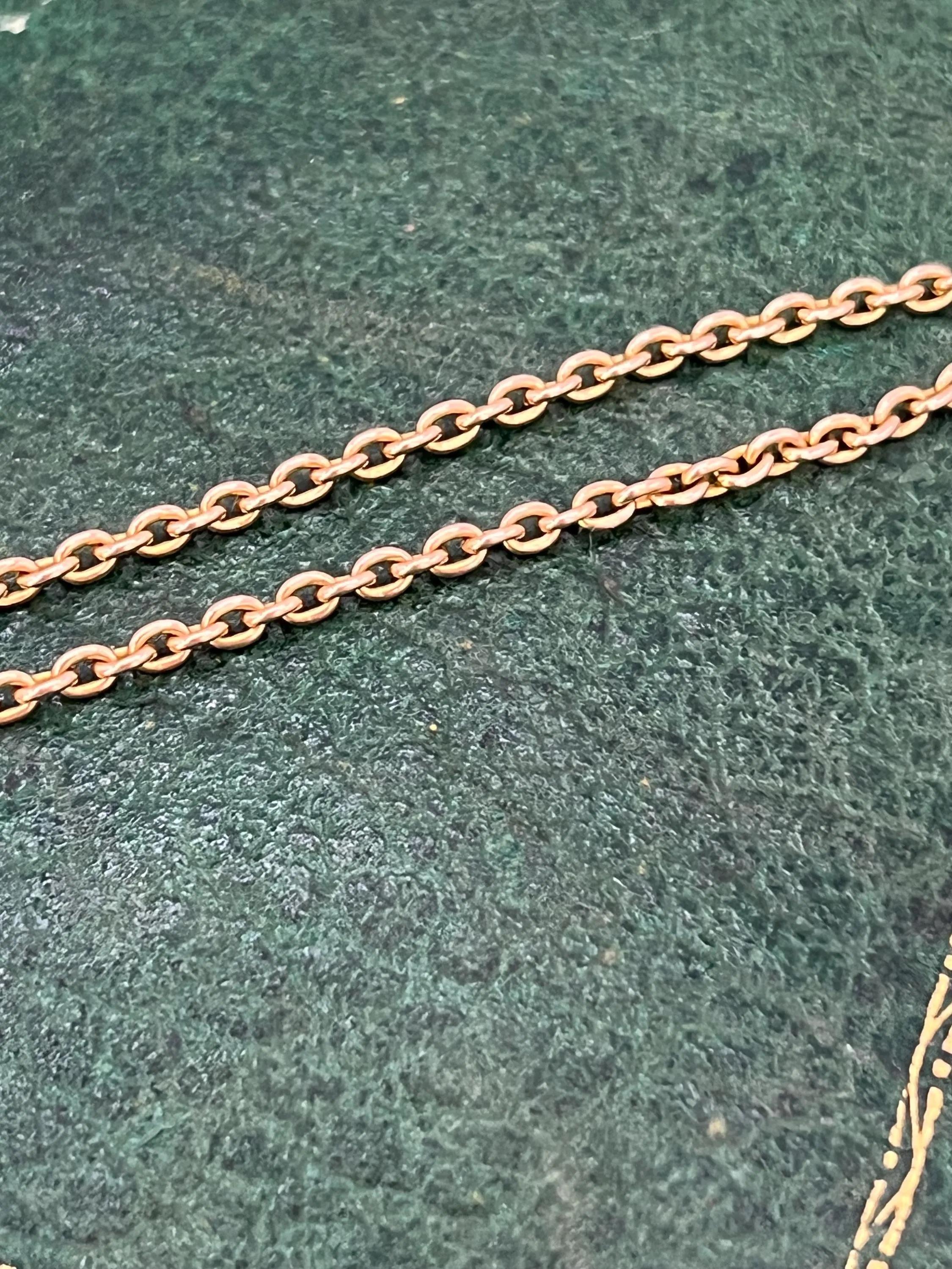 Antica catena a maglie Belcher in oro giallo 15ct da 16 pollici, Circa 1900 in vendita 3