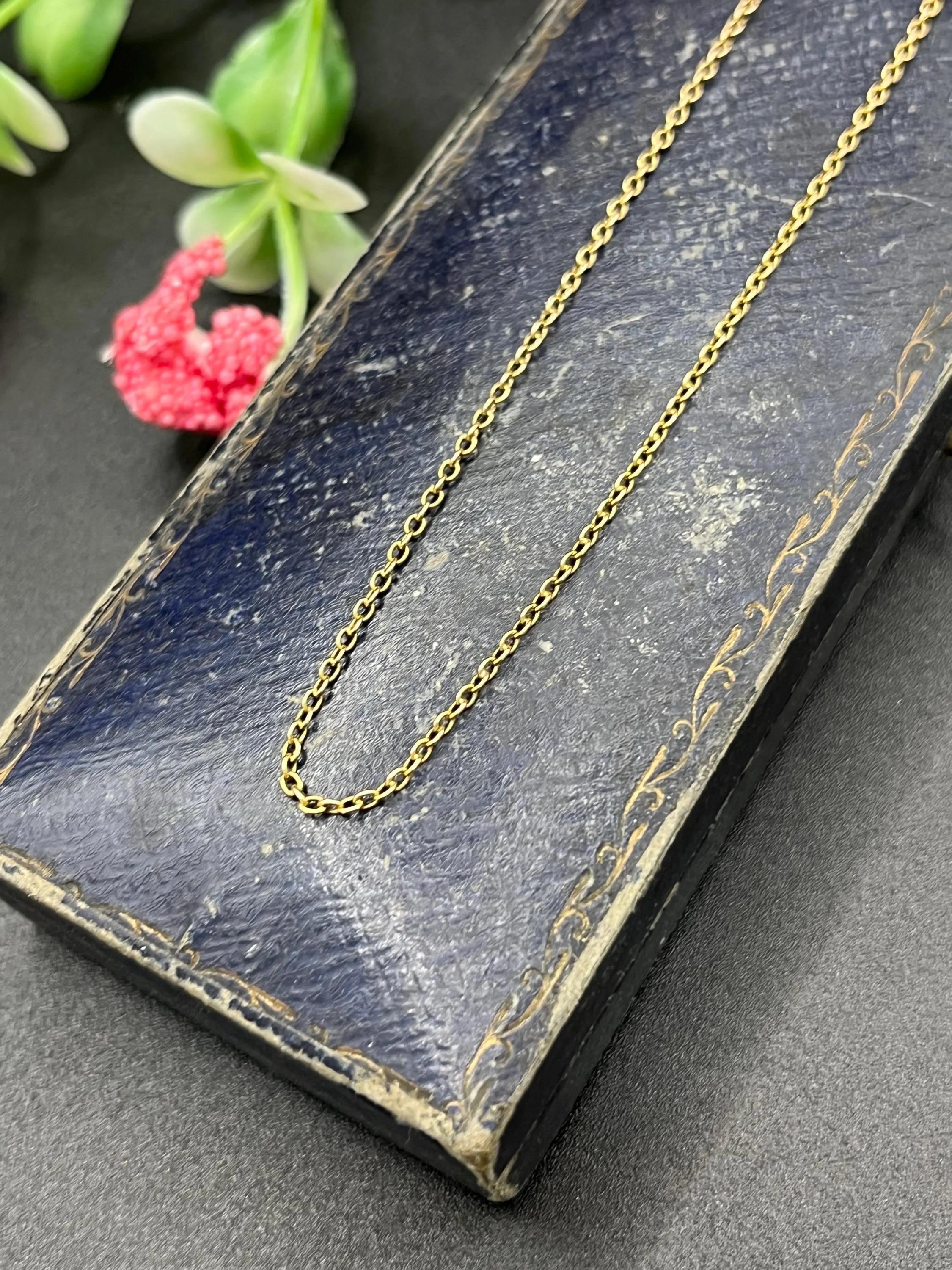 Antica catena a maglie Belcher in oro giallo 15ct, 19 pollici, Circa 1900 in vendita 5