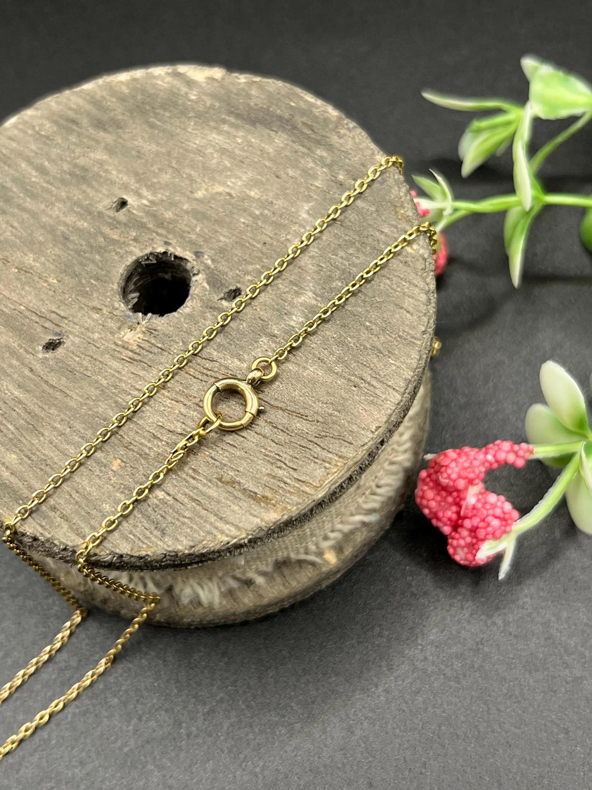 Edoardiano Antica catena a maglie Belcher in oro giallo 15ct, 19 pollici, Circa 1900 in vendita