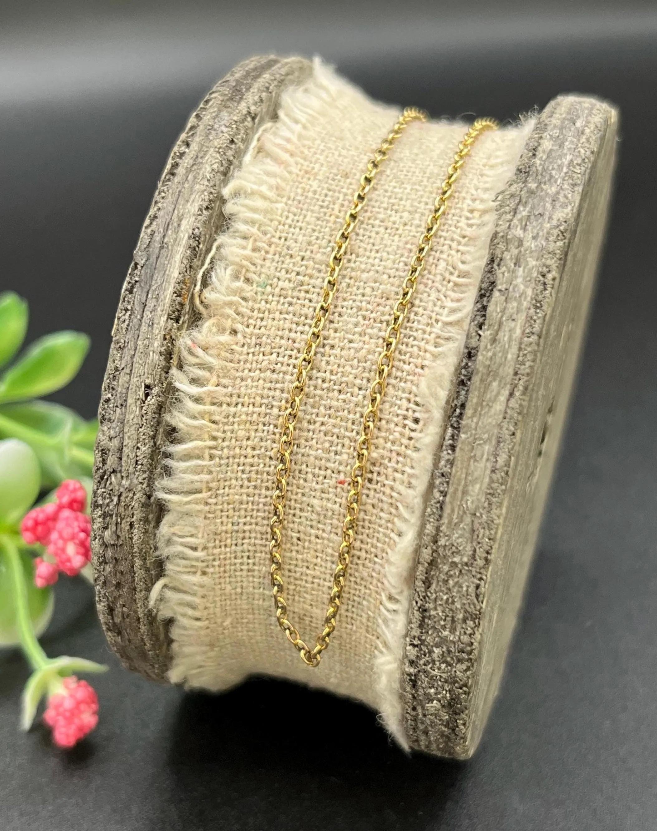 Antica catena a maglie Belcher in oro giallo 15ct, 19 pollici, Circa 1900 in vendita 2