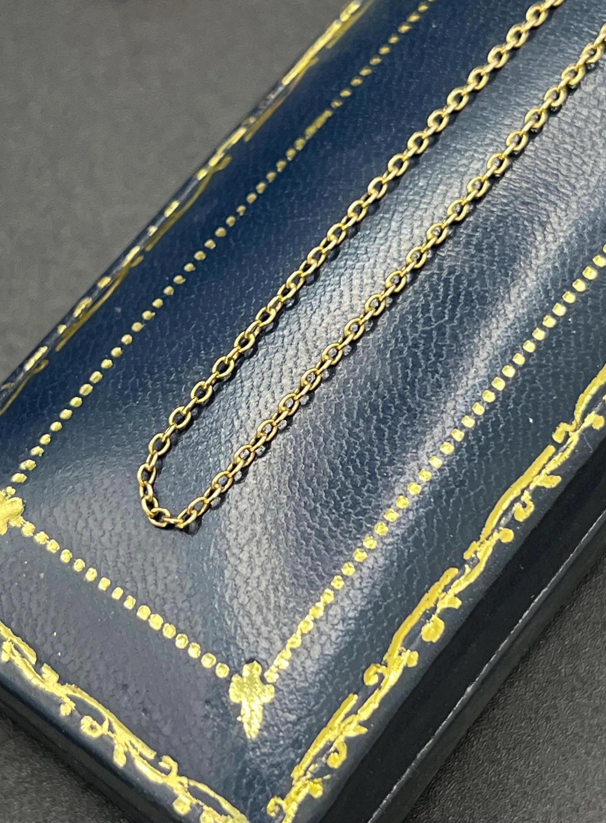 Antica catena a maglie Belcher in oro giallo 15ct, 19 pollici, Circa 1900 in vendita 3