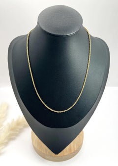 Antique 15ct Yellow Gold, 1920s 15 Inch Solid Rope Link Chain with Bolt Clasp