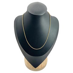 Antiguo oro amarillo de 15 ct, años 20 Cadena de eslabones de cuerda maciza de 15 pulgadas con cierre de perno