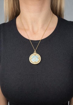 Antique 15ct Yellow Gold, 1920s Guilloche Enamel Round Locket