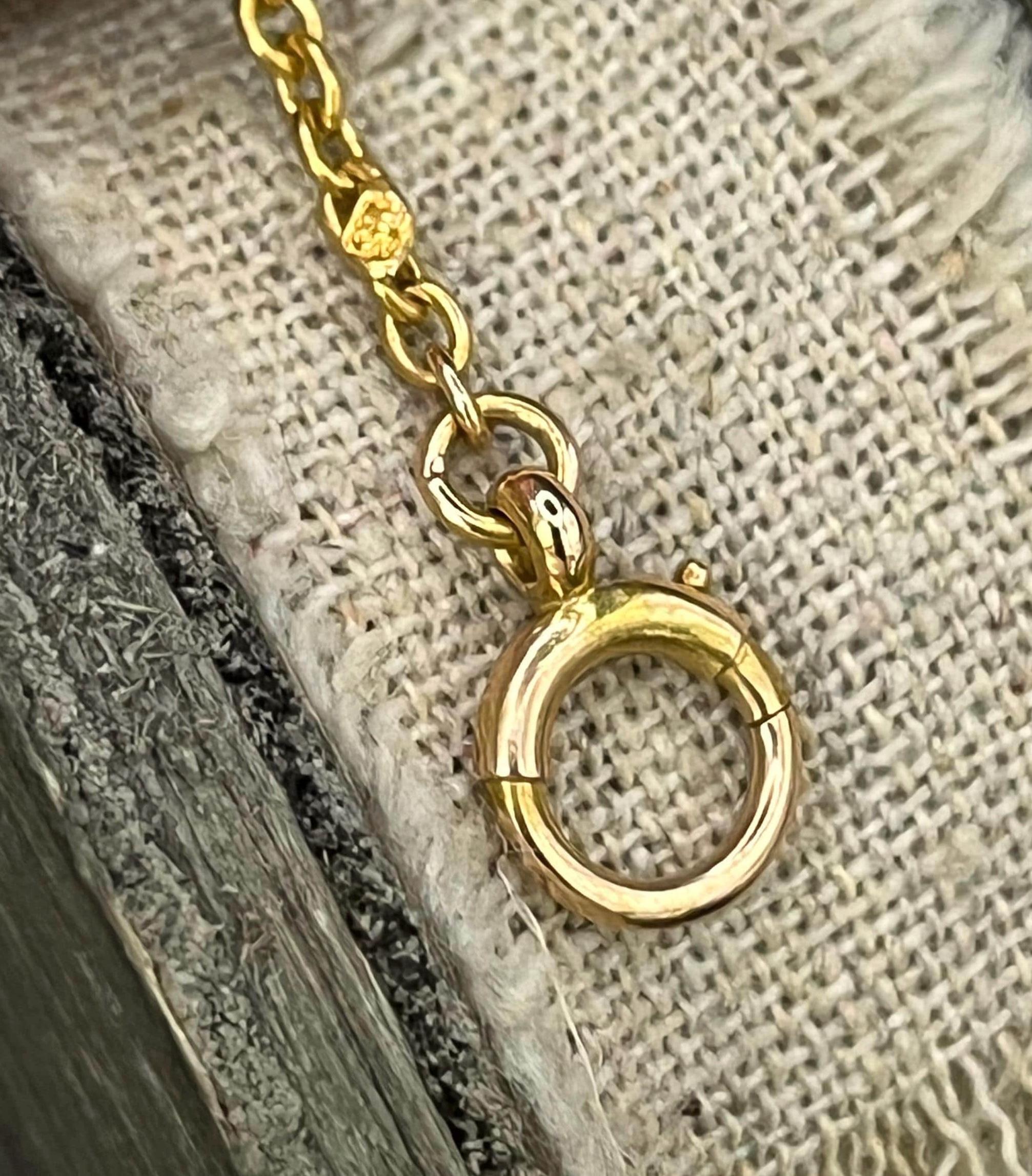Antique 15ct Yellow Gold, Edwardian 18 1/2 Inch Trace Link Chain Necklace For Sale 6