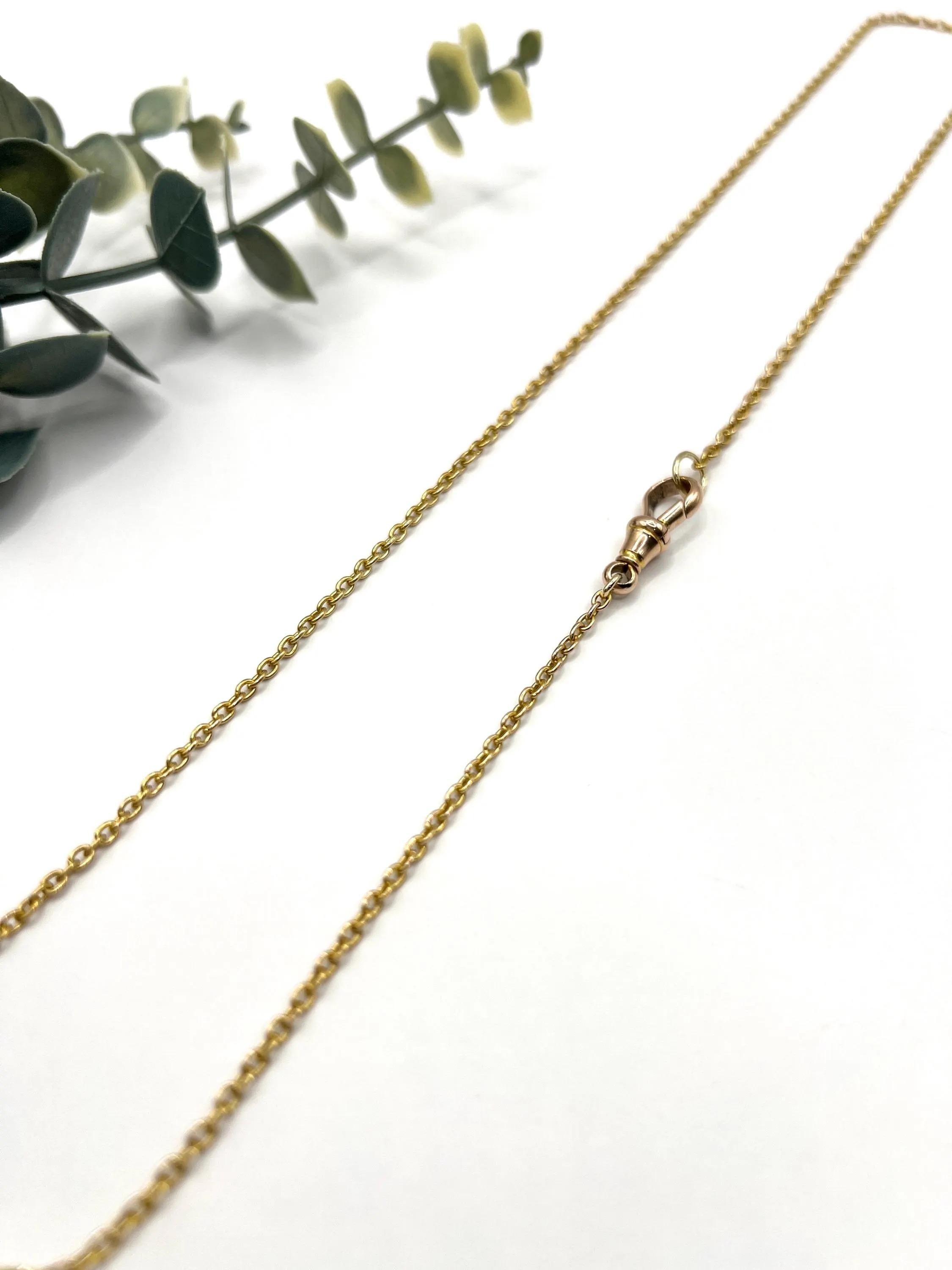 Antique 15ct Yellow Gold, Edwardian 21.5 Inch Trace Link Chain with Swivel Clasp en venta 4