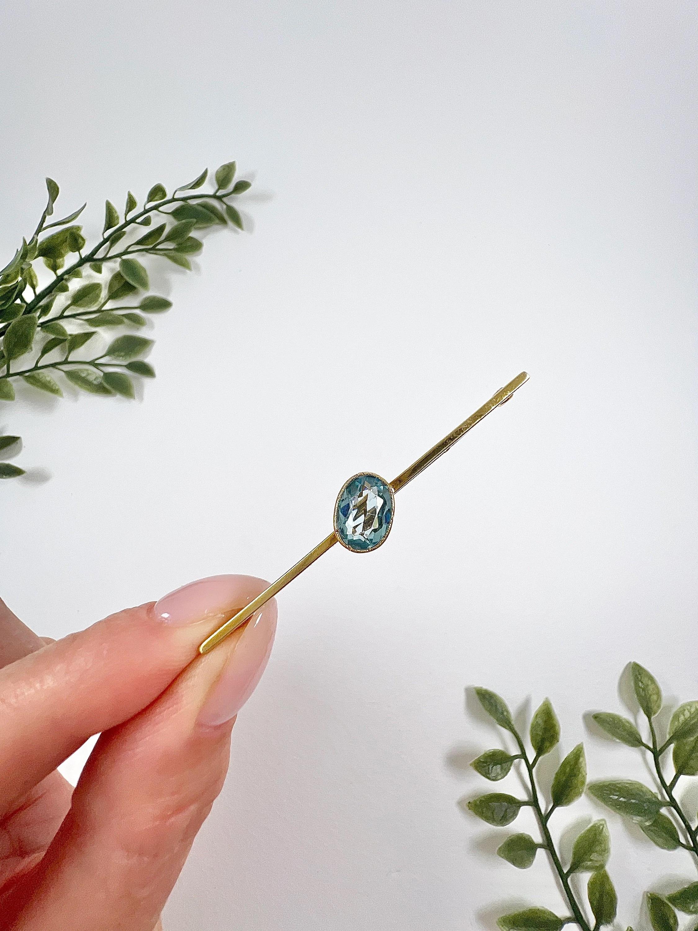 Antique 15ct Yellow Gold, Edwardian Aquamarine Bar Brooch For Sale 3