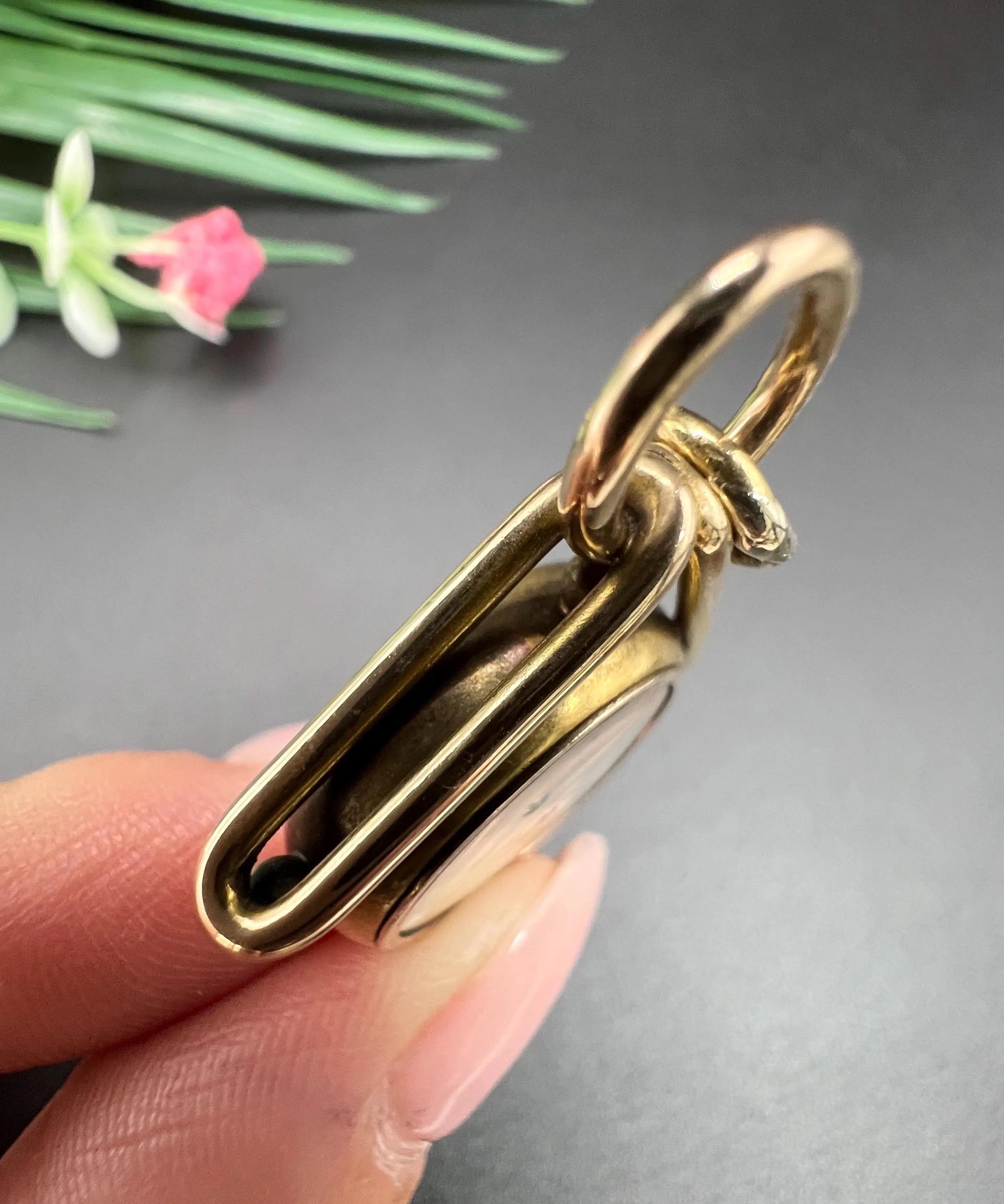 Ciondolo antico in oro giallo 15ct, bussola edoardiana in vendita 3
